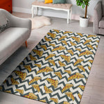 Zigzag Pizza Pattern Print Area Rug
