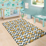 Zigzag Pizza Pattern Print Area Rug