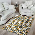 Zigzag Pizza Pattern Print Area Rug