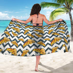 Zigzag Pizza Pattern Print Beach Sarong Wrap