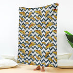 Zigzag Pizza Pattern Print Blanket