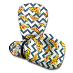 Zigzag Pizza Pattern Print Boxing Gloves