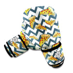 Zigzag Pizza Pattern Print Boxing Gloves