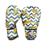 Zigzag Pizza Pattern Print Boxing Gloves