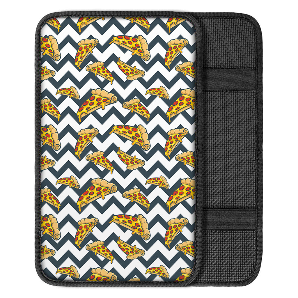 Zigzag Pizza Pattern Print Car Center Console Cover
