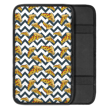 Zigzag Pizza Pattern Print Car Center Console Cover
