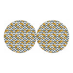 Zigzag Pizza Pattern Print Car Coasters