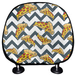 Zigzag Pizza Pattern Print Car Headrest Covers