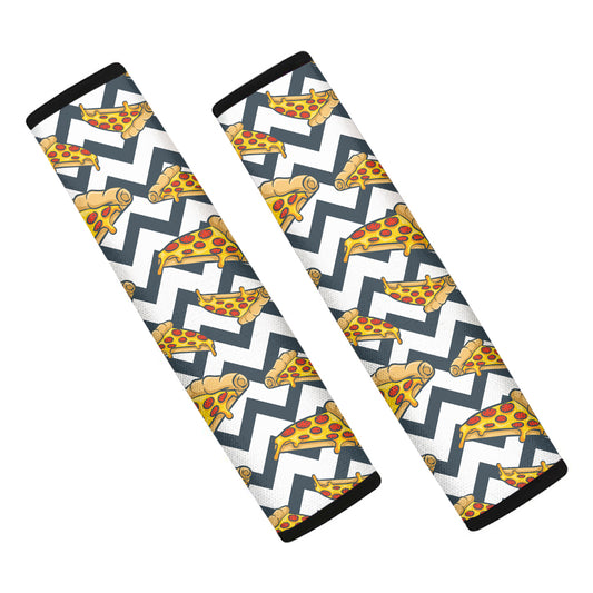 Zigzag Pizza Pattern Print Car Seat Belt Covers