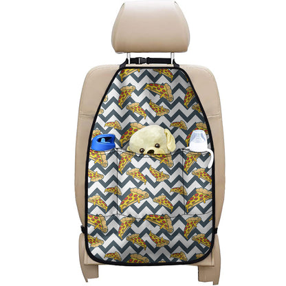 Zigzag Pizza Pattern Print Car Seat Organizers