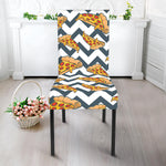 Zigzag Pizza Pattern Print Dining Chair Slipcover