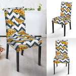 Zigzag Pizza Pattern Print Dining Chair Slipcover