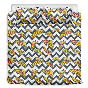 Zigzag Pizza Pattern Print Duvet Cover Bedding Set