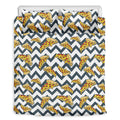 Zigzag Pizza Pattern Print Duvet Cover Bedding Set