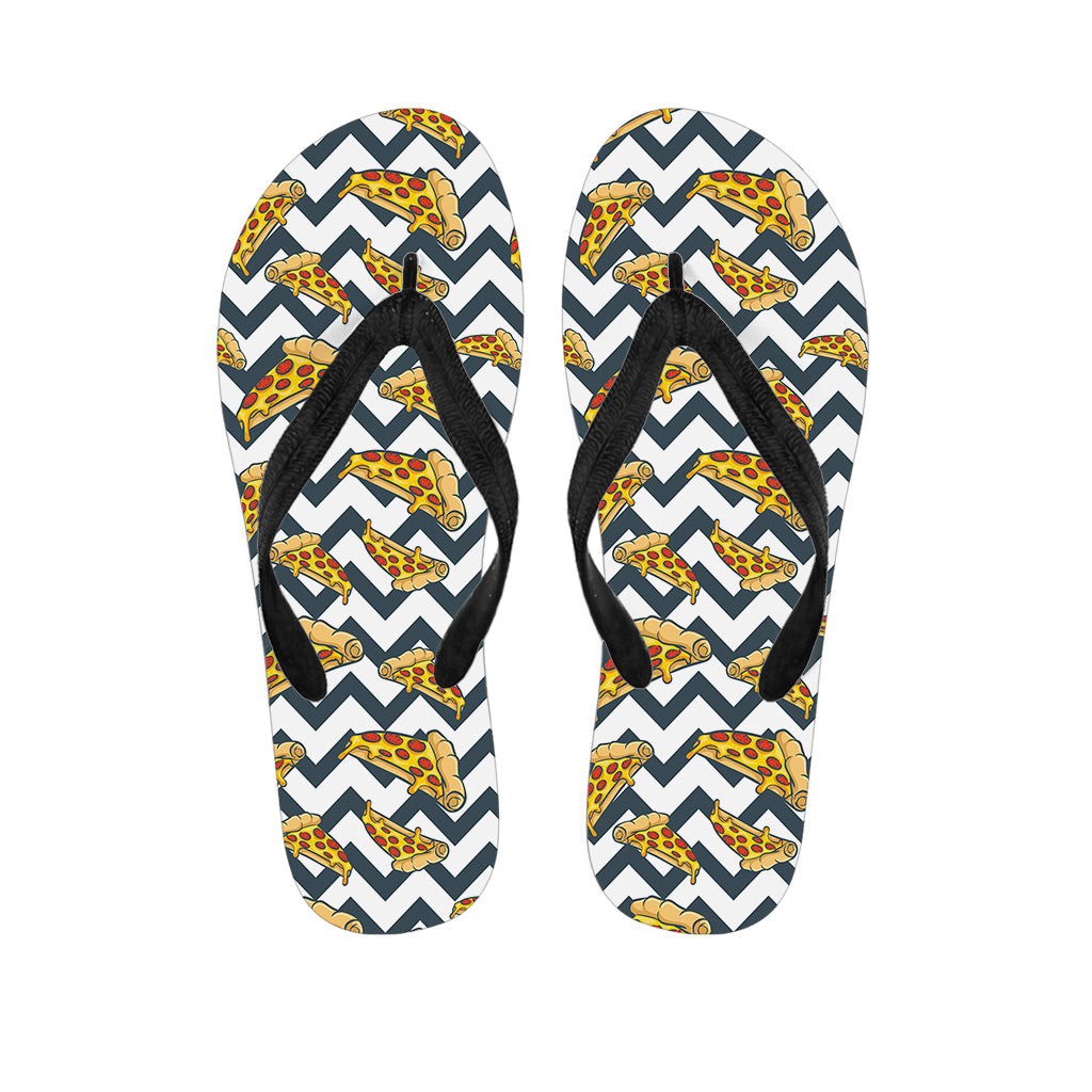 Zigzag Pizza Pattern Print Flip Flops