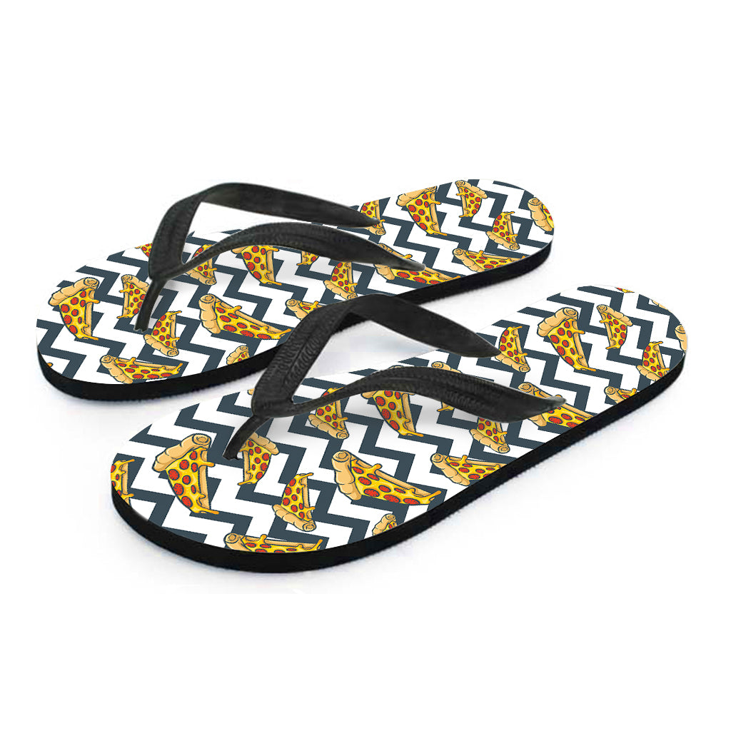Zigzag Pizza Pattern Print Flip Flops