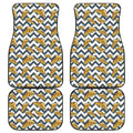 Zigzag Pizza Pattern Print Front and Back Car Floor Mats