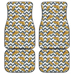 Zigzag Pizza Pattern Print Front and Back Car Floor Mats