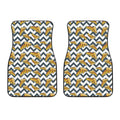 Zigzag Pizza Pattern Print Front Car Floor Mats