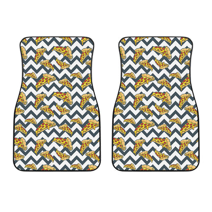 Zigzag Pizza Pattern Print Front Car Floor Mats