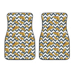 Zigzag Pizza Pattern Print Front Car Floor Mats