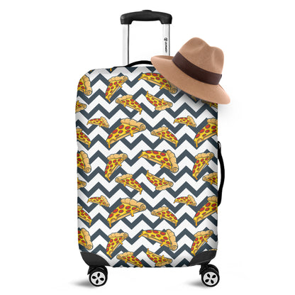 Zigzag Pizza Pattern Print Luggage Cover