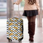 Zigzag Pizza Pattern Print Luggage Cover