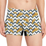 Zigzag Pizza Pattern Print Men's Boxer Briefs