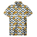 Zigzag Pizza Pattern Print Men's Short Sleeve Shirt