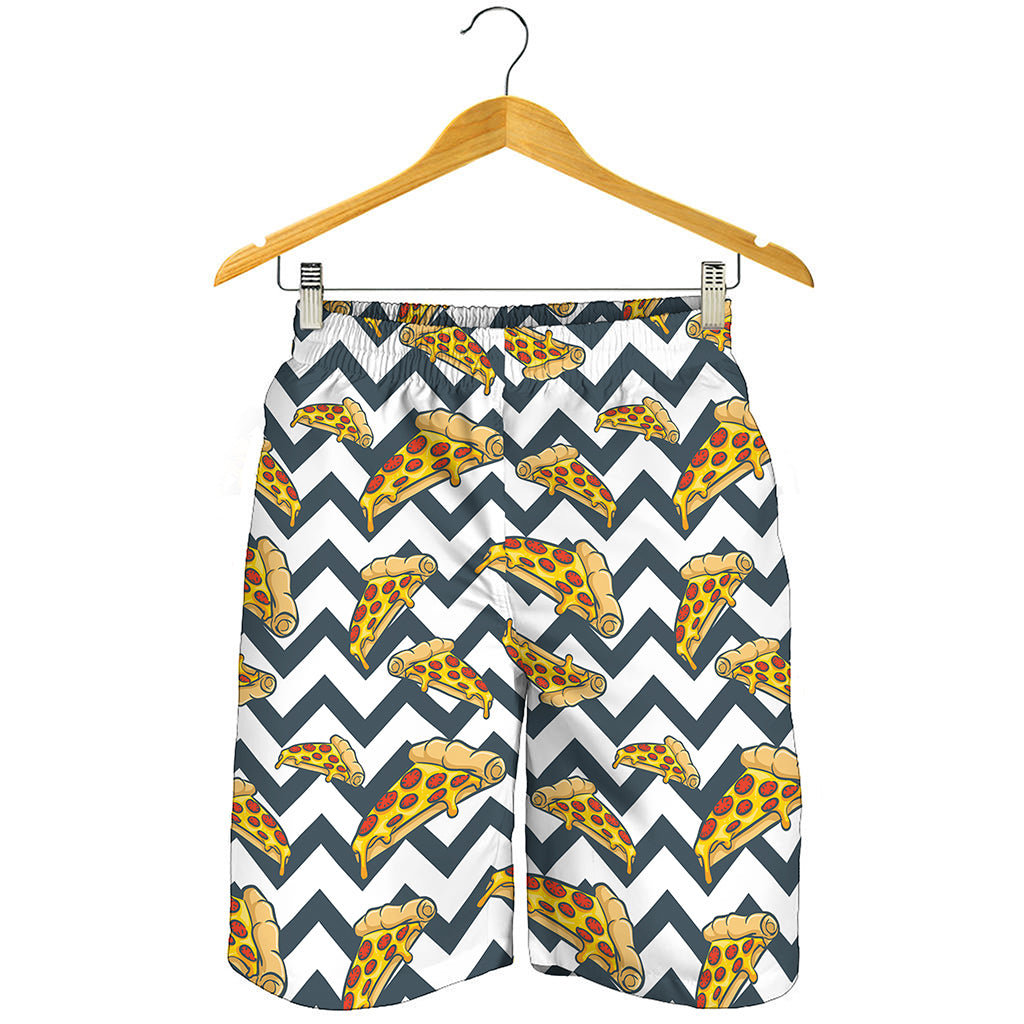 Zigzag Pizza Pattern Print Men's Shorts