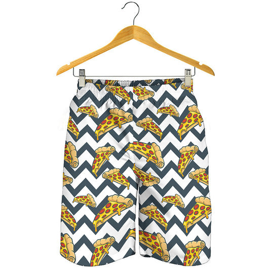 Zigzag Pizza Pattern Print Men's Shorts