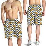 Zigzag Pizza Pattern Print Men's Shorts