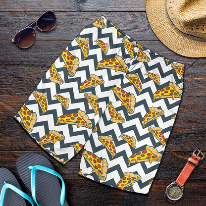 Zigzag Pizza Pattern Print Men's Shorts