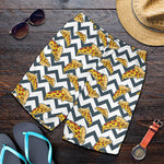 Zigzag Pizza Pattern Print Men's Shorts