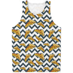Zigzag Pizza Pattern Print Men's Tank Top