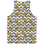 Zigzag Pizza Pattern Print Men's Tank Top