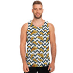 Zigzag Pizza Pattern Print Men's Tank Top