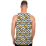 Zigzag Pizza Pattern Print Men's Tank Top