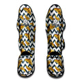 Zigzag Pizza Pattern Print Muay Thai Shin Guards