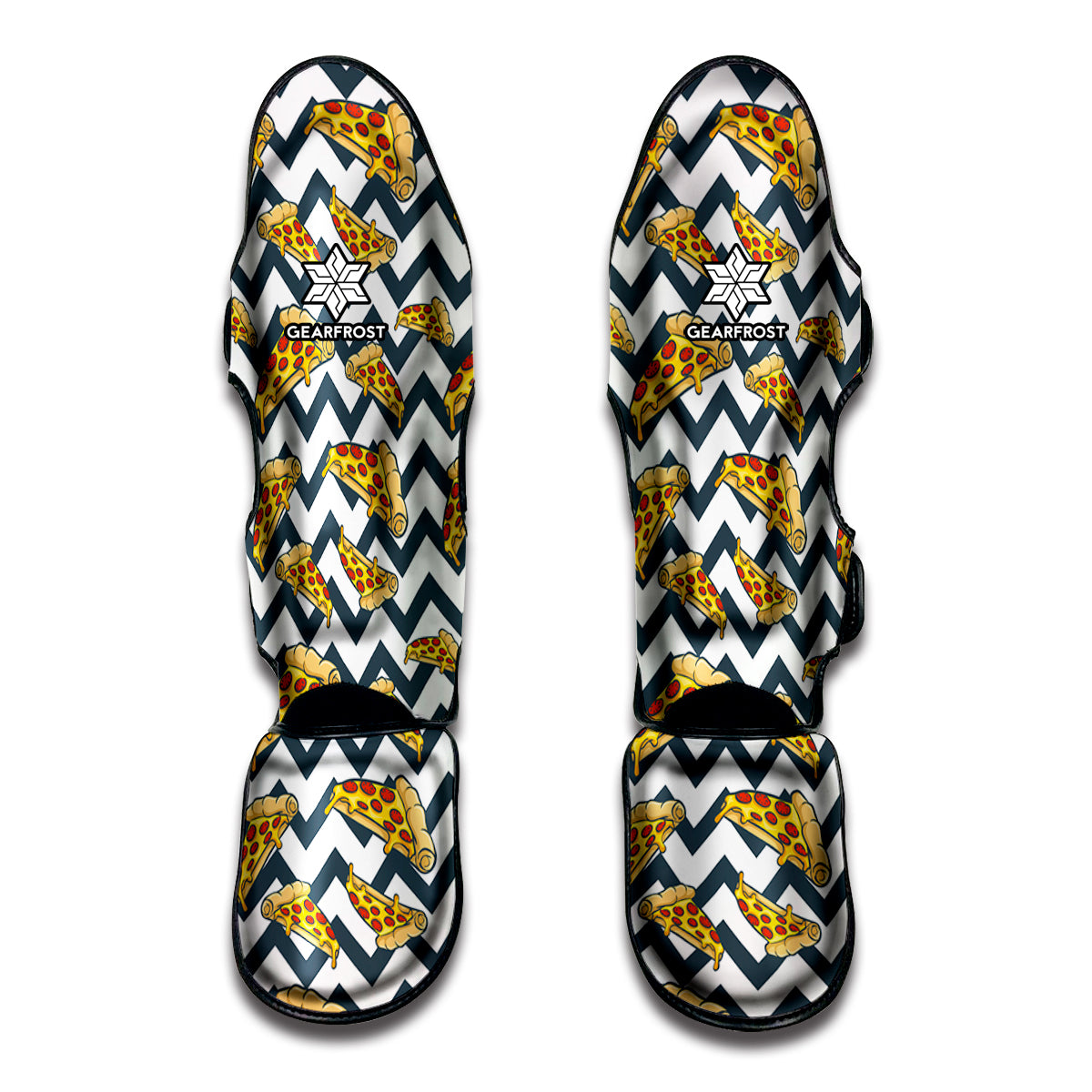 Zigzag Pizza Pattern Print Muay Thai Shin Guard