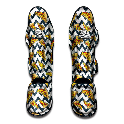 Zigzag Pizza Pattern Print Muay Thai Shin Guard