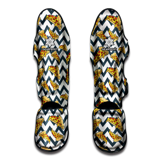 Zigzag Pizza Pattern Print Muay Thai Shin Guard