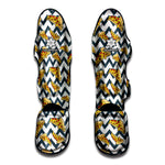 Zigzag Pizza Pattern Print Muay Thai Shin Guard