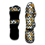 Zigzag Pizza Pattern Print Muay Thai Shin Guard