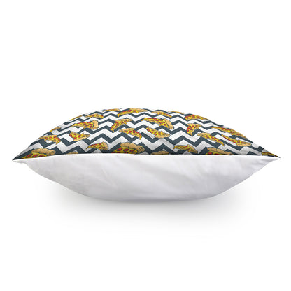 Zigzag Pizza Pattern Print Pillow Cover