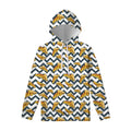 Zigzag Pizza Pattern Print Pullover Hoodie