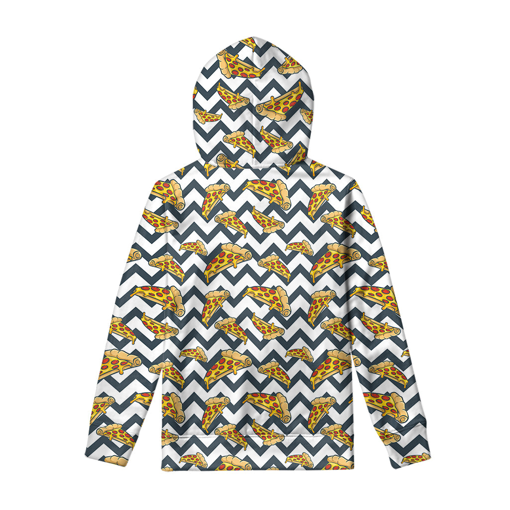 Zigzag Pizza Pattern Print Pullover Hoodie