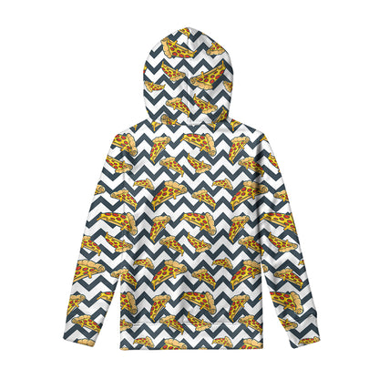 Zigzag Pizza Pattern Print Pullover Hoodie