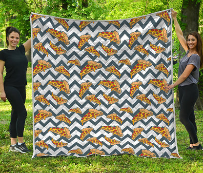Zigzag Pizza Pattern Print Quilt