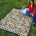 Zigzag Pizza Pattern Print Quilt